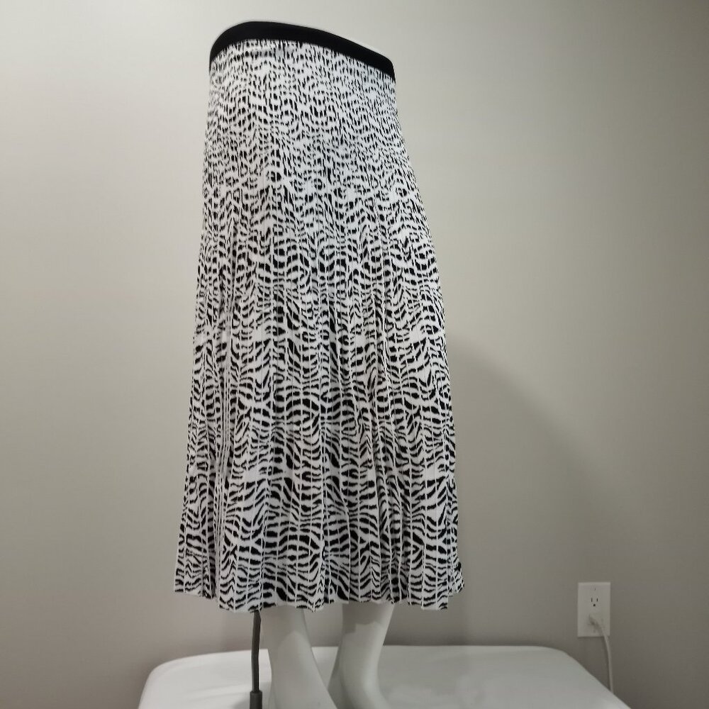 VERONIKA MAINE BLACK | WHITE MAXI SKIRT WITH ELASTICATED WAIST BAND WOMEN SIZE S